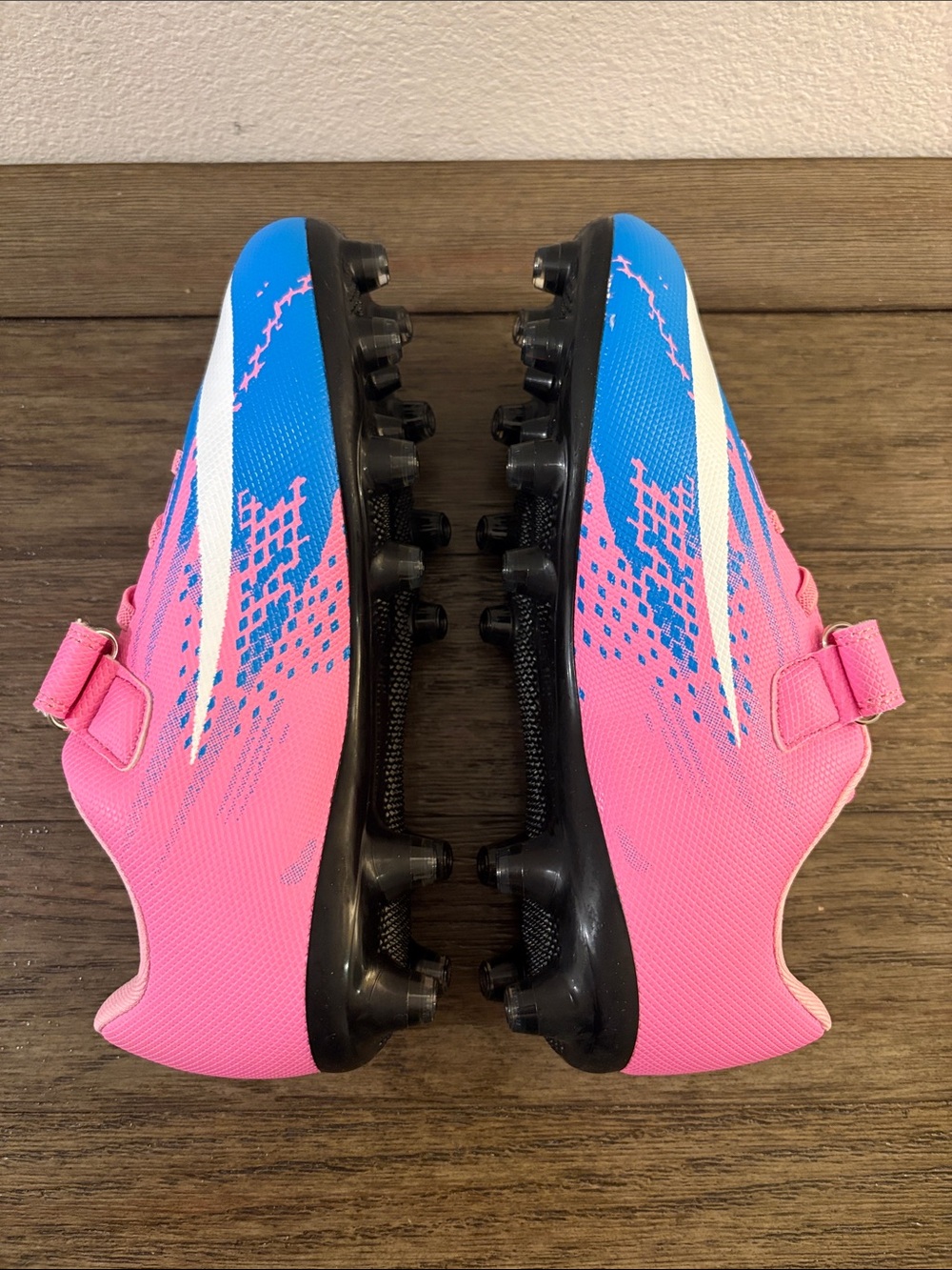 NEW Soccer Football Futbal Outdoor Grass Turf Cleats Boots Pink/Blue Youth 3.5 - Picture 7 of 9
